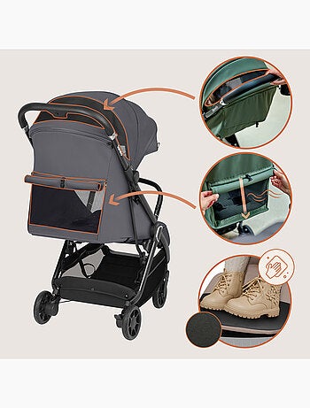 Poussette Ultra-compacte LIONELO Bess - Compatible avion - Léger - Pliage rapide
