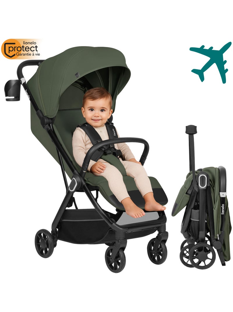 Poussette Ultra-compacte LIONELO Bess - Compatible avion - Léger - Pliage rapide Vert - Kiabi