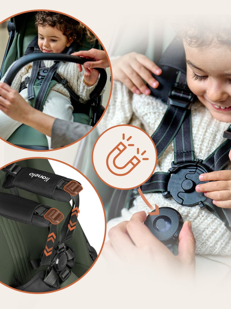 Poussette Ultra-compacte LIONELO Bess - Compatible avion - Léger - Pliage rapide Vert - Kiabi