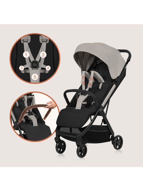 Poussette Ultra-compacte LIONELO Julie Air - Compatible avion - Léger - Pliage rapide - Kiabi Poussette Ultra-compacte LIONELO Julie Air - Compatible avion - Léger - Pliage rapide - Kiabi