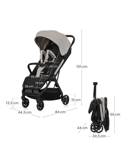 Poussette Ultra-compacte LIONELO Julie Air - Compatible avion - Léger - Pliage rapide - Kiabi Poussette Ultra-compacte LIONELO Julie Air - Compatible avion - Léger - Pliage rapide - Kiabi