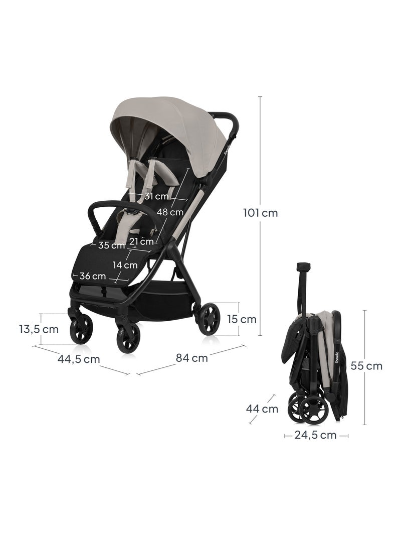 Poussette Ultra-compacte LIONELO Julie Air - Compatible avion - Léger - Pliage rapide Beige - Kiabi