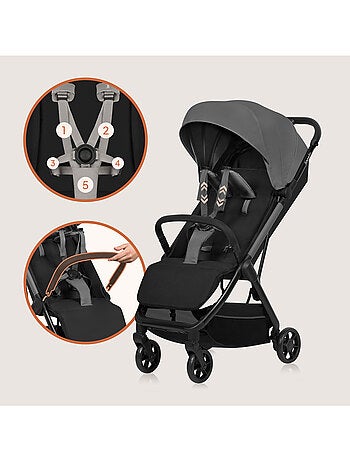 Poussette Ultra-compacte LIONELO Julie Air - Compatible avion - Léger - Pliage rapide