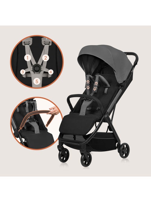 Poussette Ultra-compacte LIONELO Julie Air - Compatible avion - Léger - Pliage rapide - Kiabi Poussette Ultra-compacte LIONELO Julie Air - Compatible avion - Léger - Pliage rapide - Kiabi