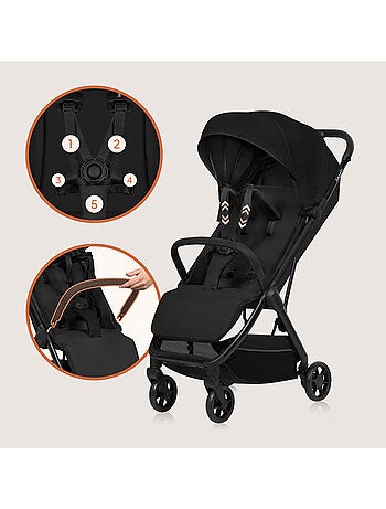 Poussette Ultra-compacte LIONELO Julie Air - Compatible avion - Léger - Pliage rapide