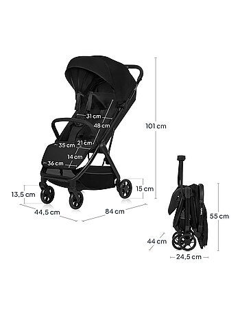 Poussette Ultra-compacte LIONELO Julie Air - Compatible avion - Léger - Pliage rapide