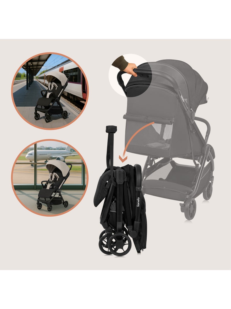 Poussette Ultra-compacte LIONELO Julie Air - Compatible avion - Léger - Pliage rapide Noir - Kiabi