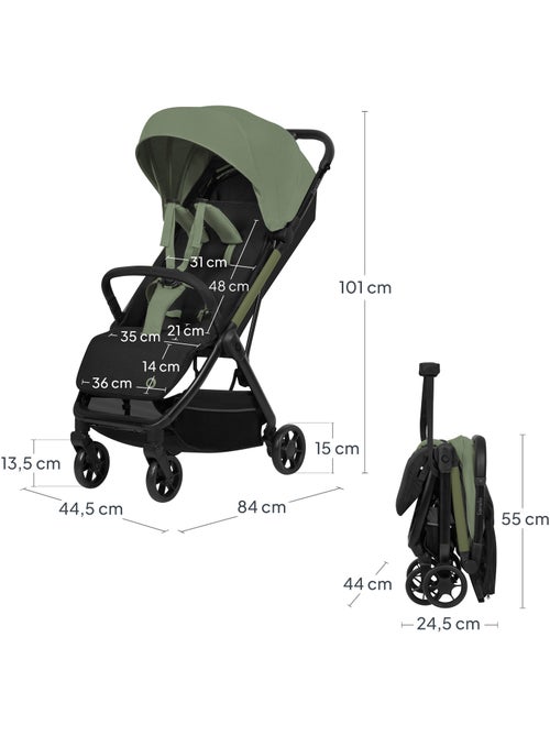 Poussette Ultra-compacte LIONELO Julie Air - Compatible avion - Léger - Pliage rapide - Kiabi Poussette Ultra-compacte LIONELO Julie Air - Compatible avion - Léger - Pliage rapide - Kiabi