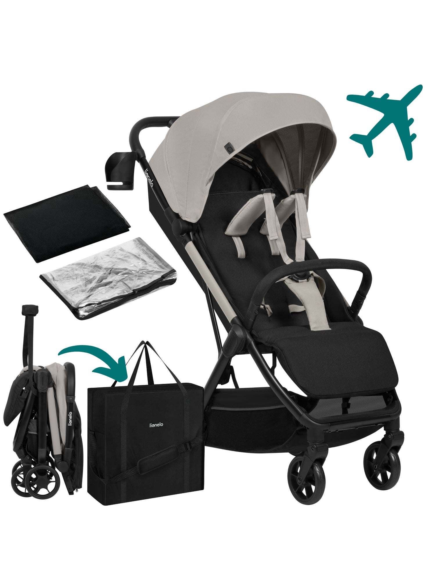 Poussette Compacte Hauck Sport – Seulement 5,9 Kg – Inclut Volant Jouet, Habillage Pluie Et Moustiquaire – Pliable, Léger, Pour Voyages - 7