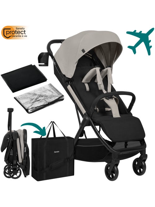 Poussette Ultra-compacte LIONELO Julie Air - Léger - Moustiquaire - Habillage pluie - Sac - Kiabi