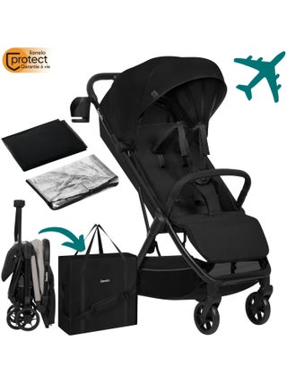 Poussette Ultra-compacte LIONELO Julie Air - Léger - Moustiquaire - Habillage pluie - Sac