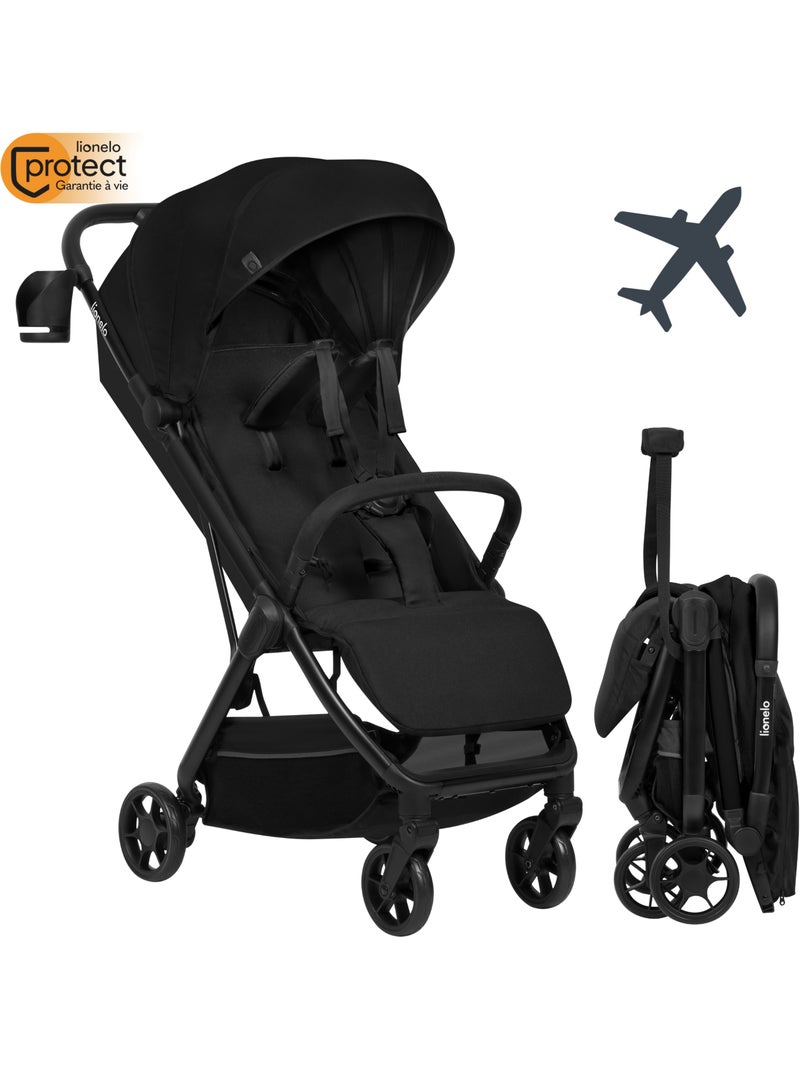 Poussette Ultra-compacte LIONELO Julie Air - Pliage rapide - Léger - Jusqu’à 22 kg Noir - Kiabi