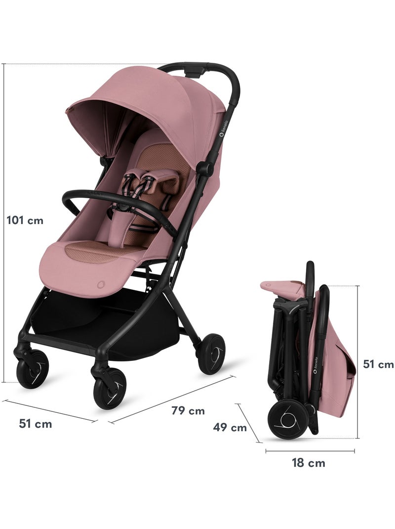 Poussette ultra-compacte LIONELO Sia - Ultra légère: 5,9 kg - Compatible avion - Moustiquaire Rose - Kiabi