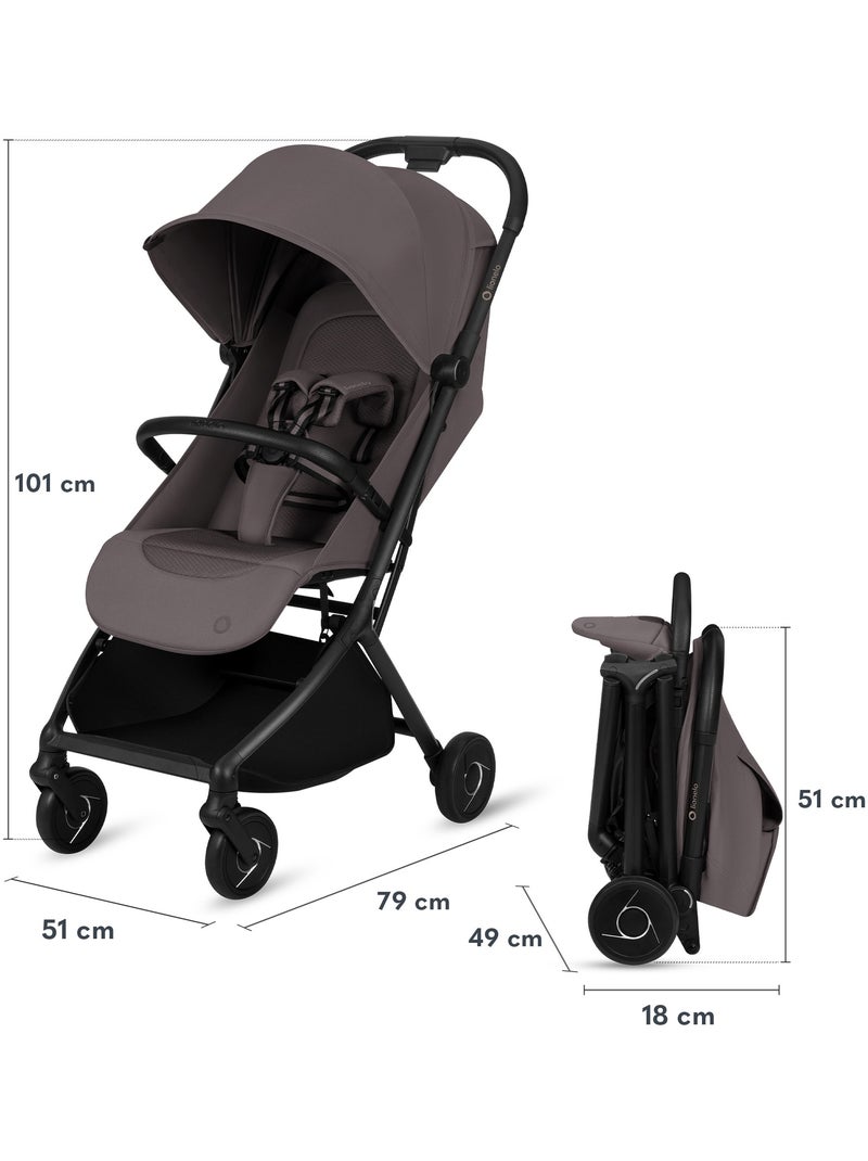 Poussette ultra-compacte LIONELO Sia - Ultra légère: 5,9 kg - Compatible avion - Moustiquaire Taupe - Kiabi