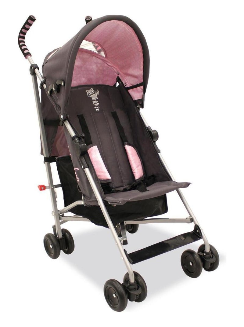 Poussette Yolo - modèle Raccoon Noir Rose - Kiabi