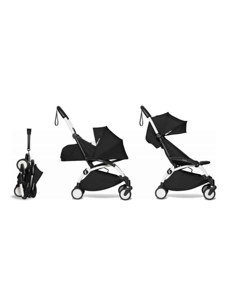 Poussette YOYO² 0+ 6+ Noir, repose-pieds - cadre blanc Noir - Kiabi