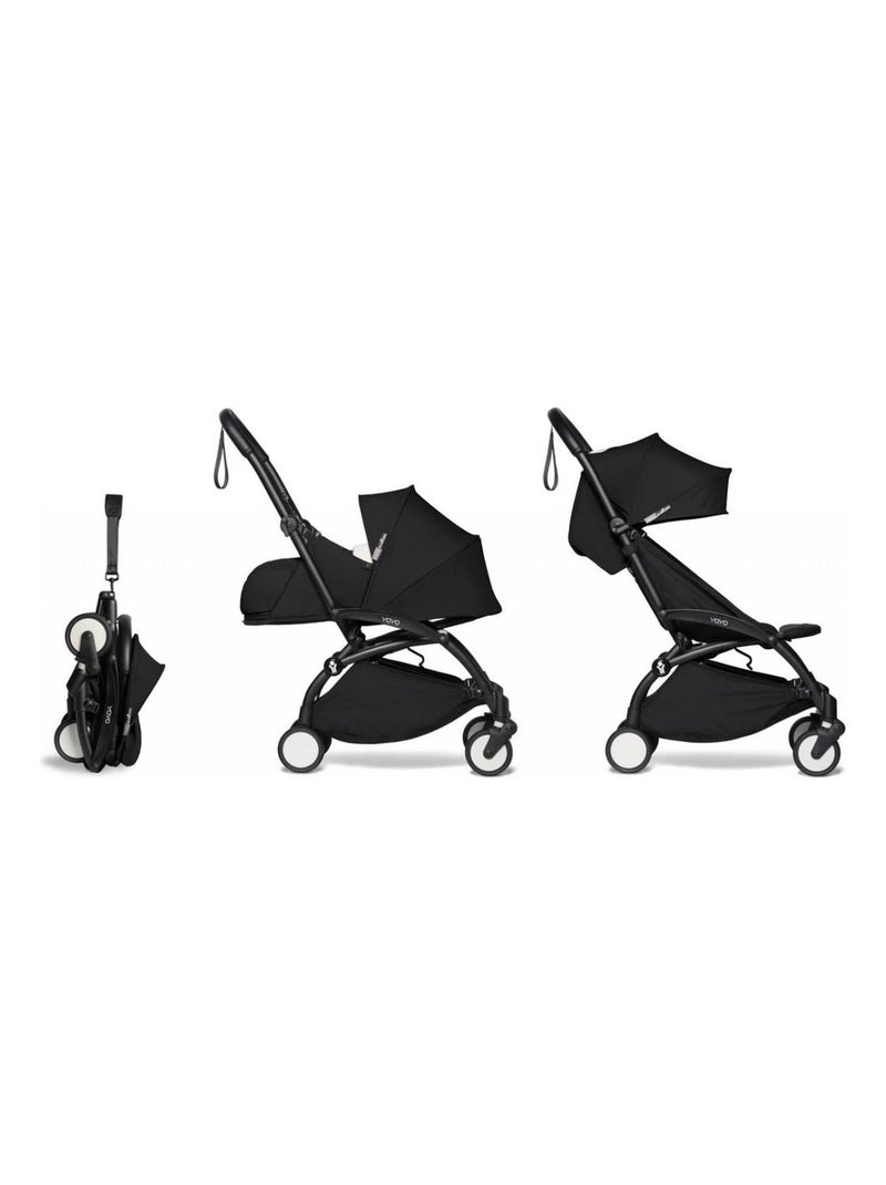 Poussette YOYO² 0+ 6+ Noir, repose-pieds - cadre noir Noir - Kiabi