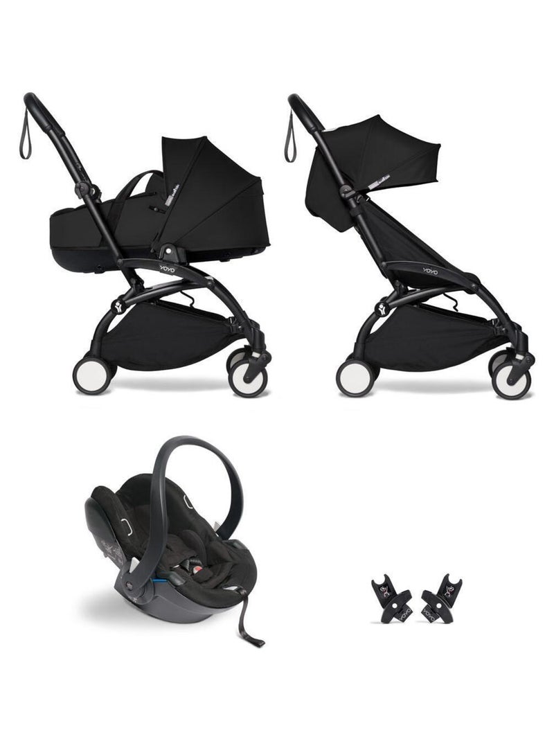Poussette YOYO² nacelle 6+ Noir, siège auto - cadre noir Noir - Kiabi