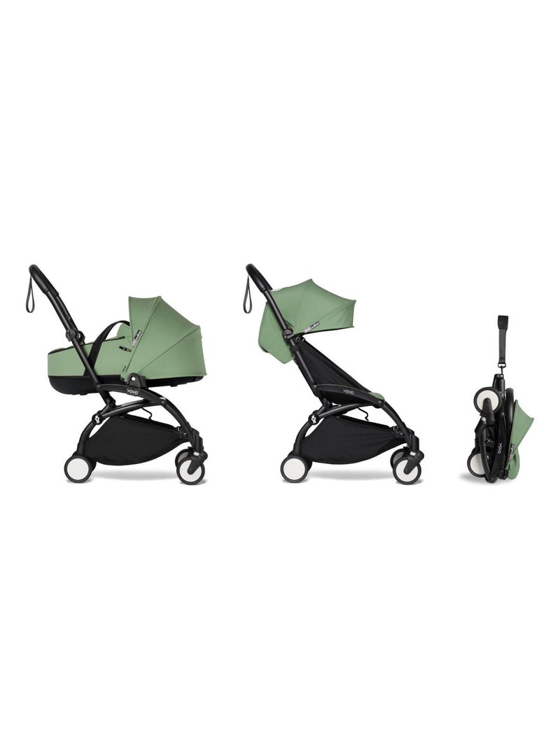 Poussette YOYO²  Nacelle et pack 6+ Peppermint - cadre noir Vert - Kiabi