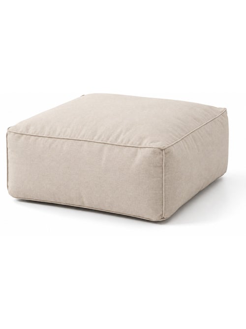Praiano pouf d’extérieur beige tissu déperlant - 85x85x30 cm - Kiabi