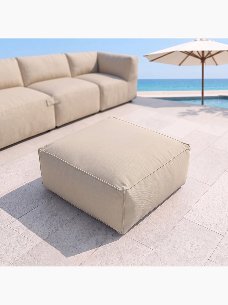 Praiano pouf d’extérieur beige tissu déperlant - 85x85x30 cm Beige - Kiabi