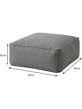 Praiano pouf d’extérieur beige tissu déperlant - 85x85x30 cm