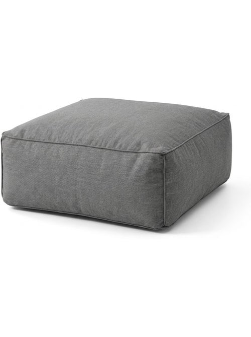 Praiano pouf d’extérieur gris tissu déperlant - 85x85x30 cm - Kiabi