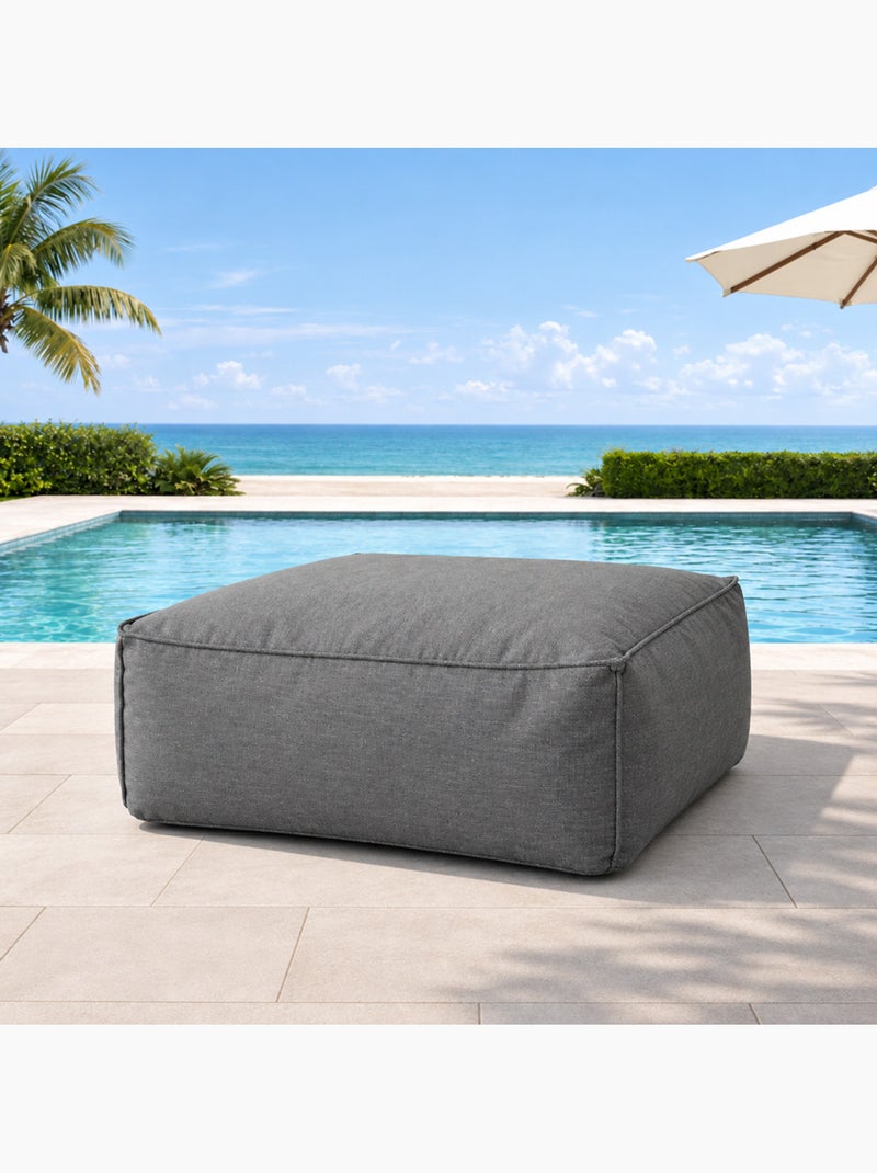 Praiano pouf d’extérieur gris tissu déperlant - 85x85x30 cm Gris clair - Kiabi