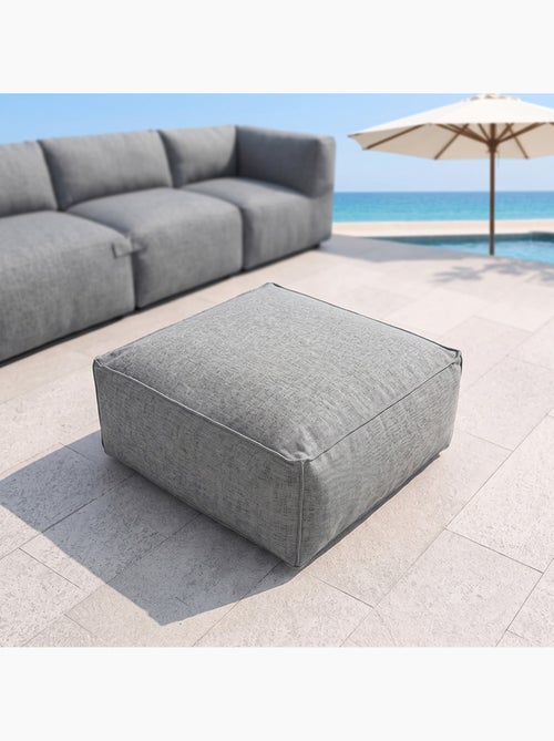 Praiano pouf d’extérieur gris tissu déperlant - 85x85x30 cm - Kiabi