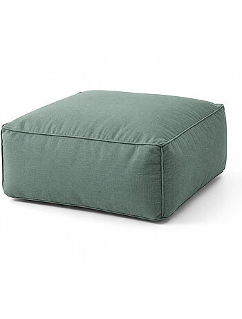 Praiano pouf d’extérieur beige tissu déperlant - 85x85x30 cm