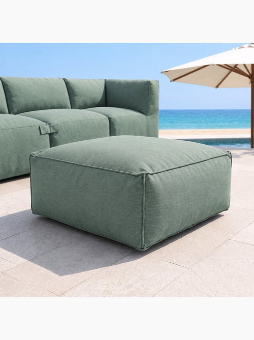 Praiano pouf d’extérieur vert tissu déperlant - 85x85x30 cm - Kiabi