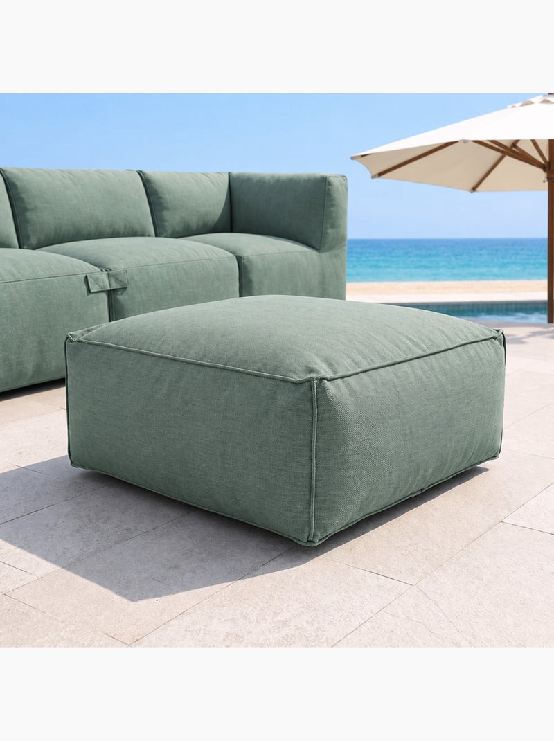 Praiano pouf d’extérieur vert tissu déperlant - 85x85x30 cm Vert clair - Kiabi