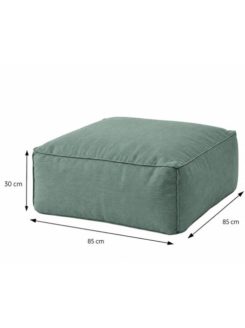 Praiano pouf d’extérieur vert tissu déperlant - 85x85x30 cm - Kiabi
