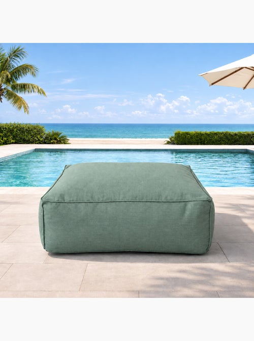Praiano pouf d’extérieur vert tissu déperlant - 85x85x30 cm - Kiabi