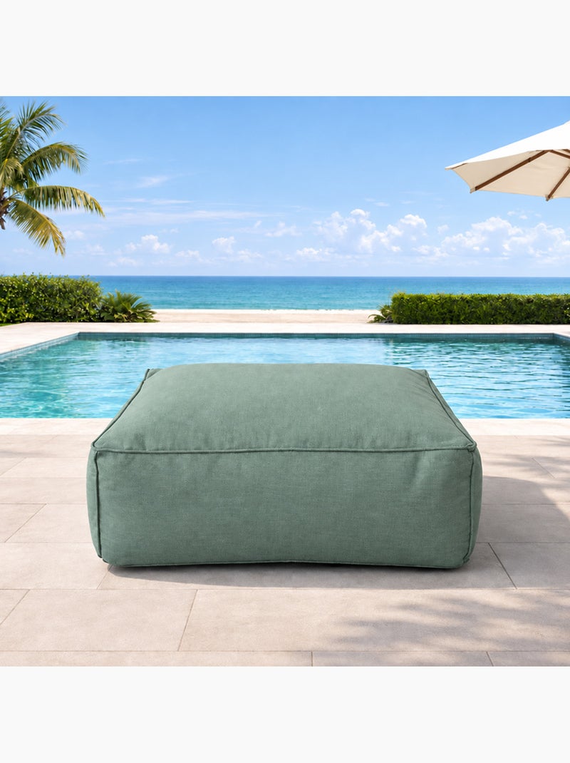 Praiano pouf d’extérieur vert tissu déperlant - 85x85x30 cm Vert clair - Kiabi