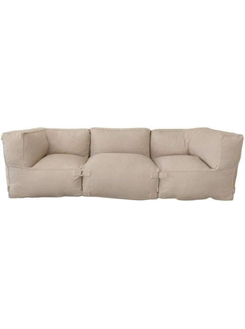 Praiano salon de jardin modulable 3 places beige en tissu déperlant - Kiabi