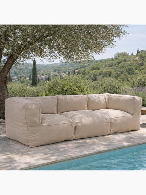Praiano salon de jardin modulable 3 places beige en tissu déperlant - Kiabi