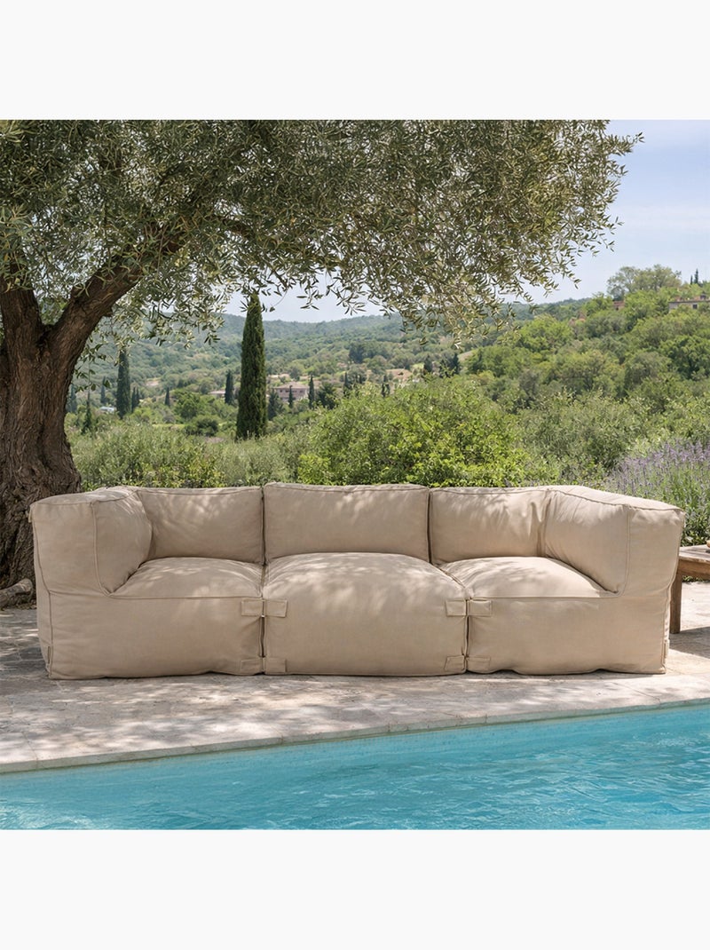 Praiano salon de jardin modulable 3 places beige en tissu déperlant Beige - Kiabi