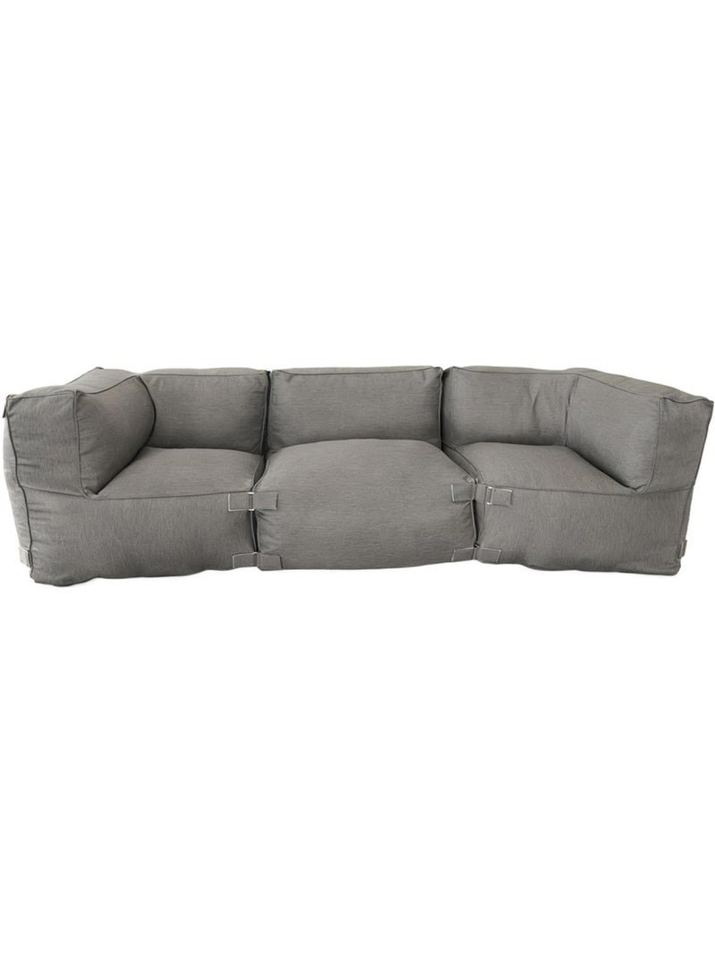 PRAIANO Salon de jardin modulable 3 places gris en tissu déperlant Gris - Kiabi