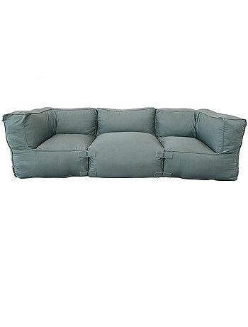 PRAIANO Salon de jardin modulable 3 places beige en tissu déperlant