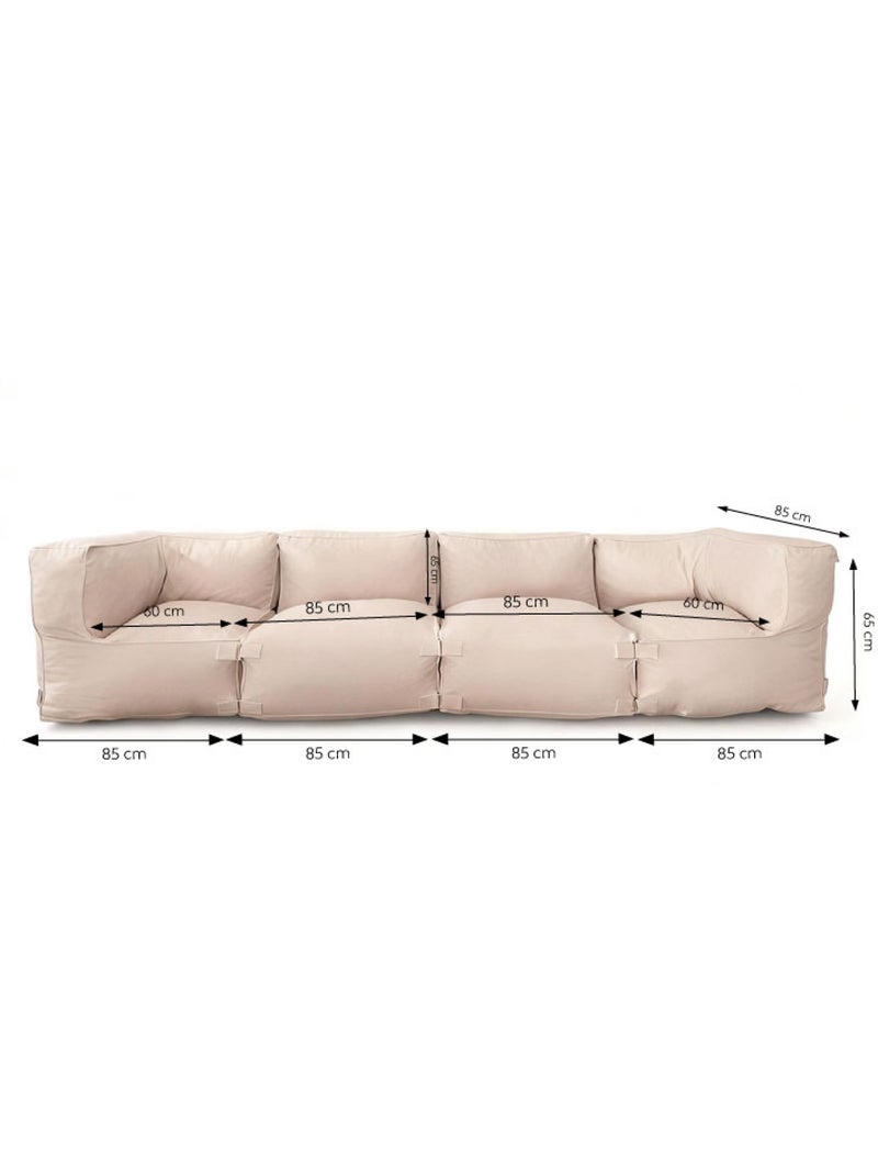 Praiano salon de jardin modulable 4 places beige en tissu déperlant Beige - Kiabi