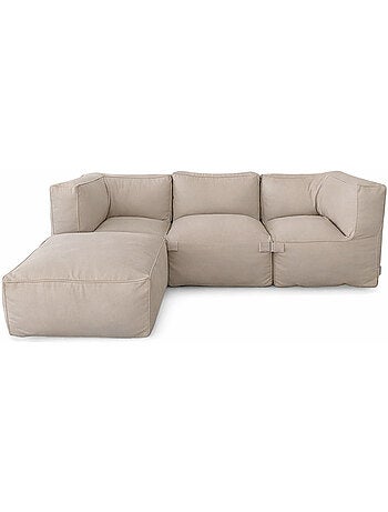 PRAIANO Salon de jardin modulable 4 places vert en tissu déperlant