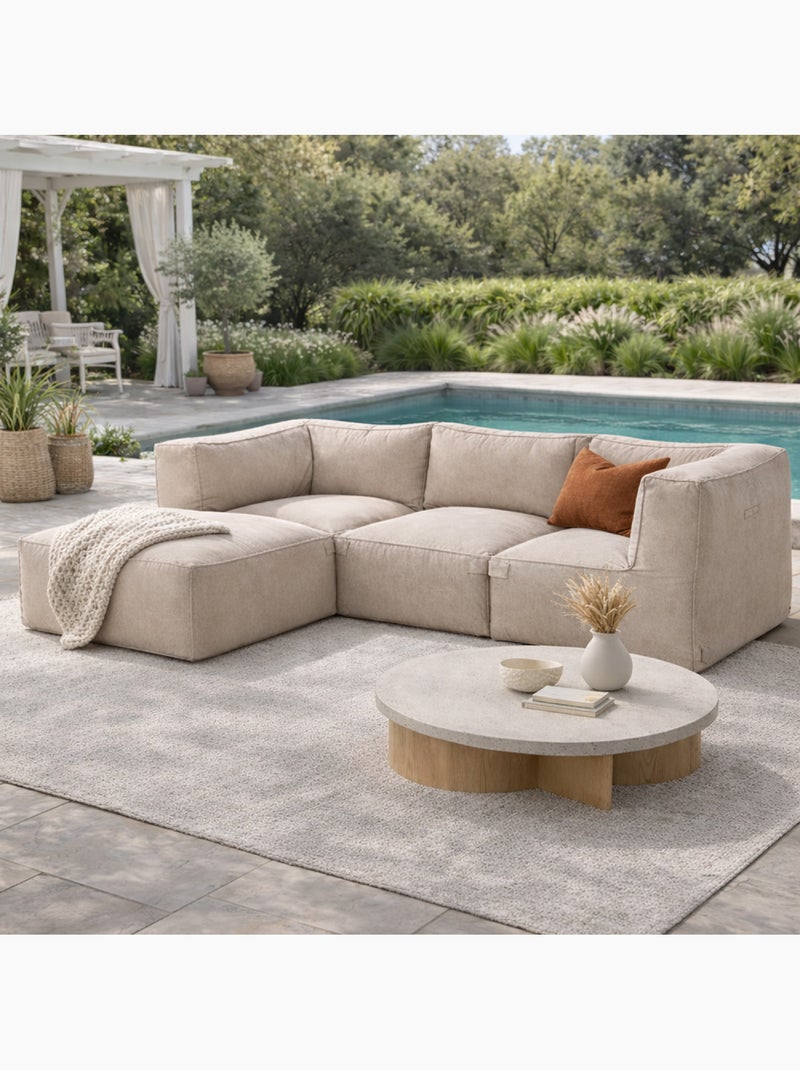 Praiano salon de jardin modulable 4 places beige en tissu déperlant Beige - Kiabi