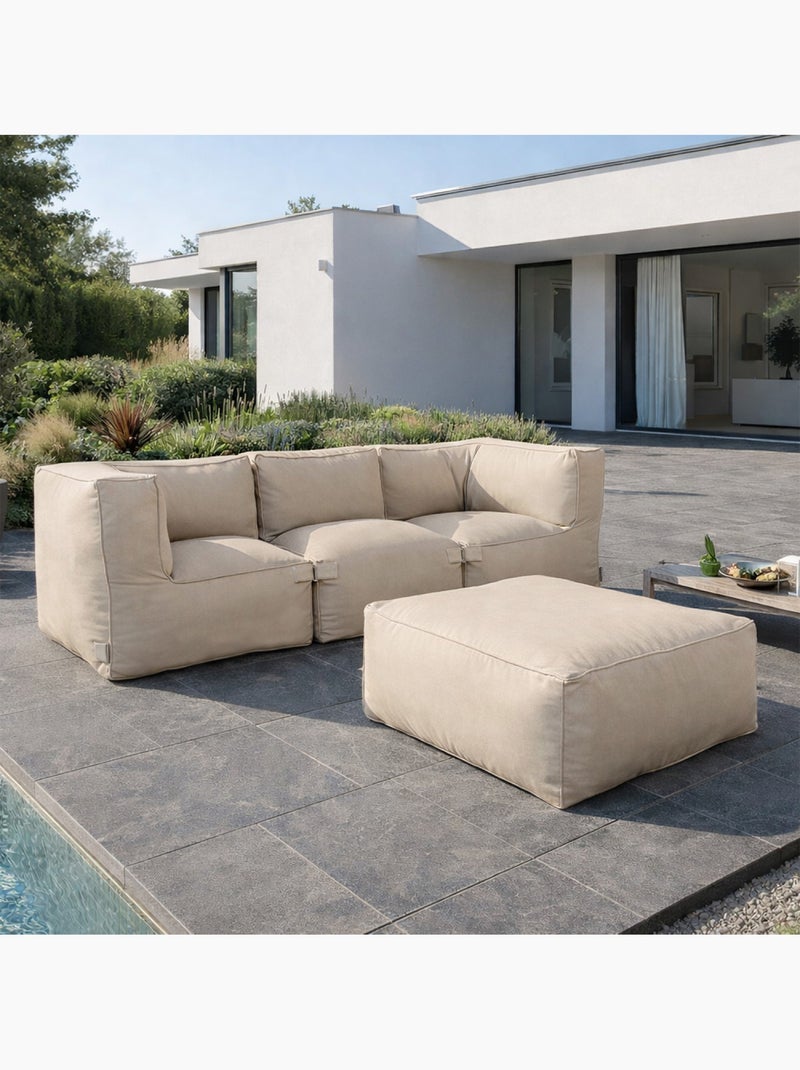 Praiano salon de jardin modulable 4 places beige en tissu déperlant Beige - Kiabi