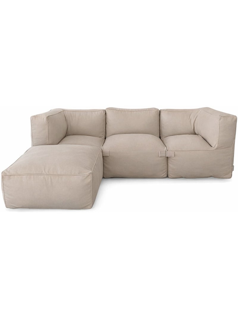 Praiano salon de jardin modulable 4 places beige en tissu déperlant Beige - Kiabi