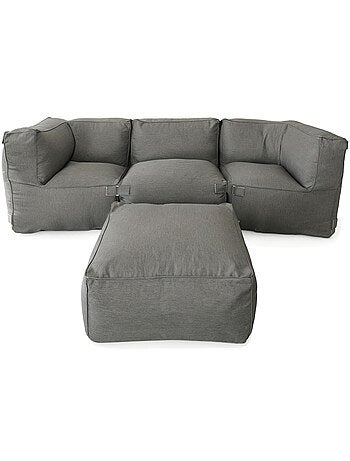 PRAIANO Salon de jardin modulable 4 places vert en tissu déperlant