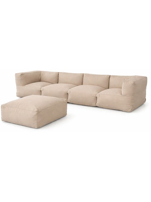 Praiano salon de jardin modulable 5 places beige en tissu déperlant - Kiabi Praiano salon de jardin modulable 5 places beige en tissu déperlant - Kiabi