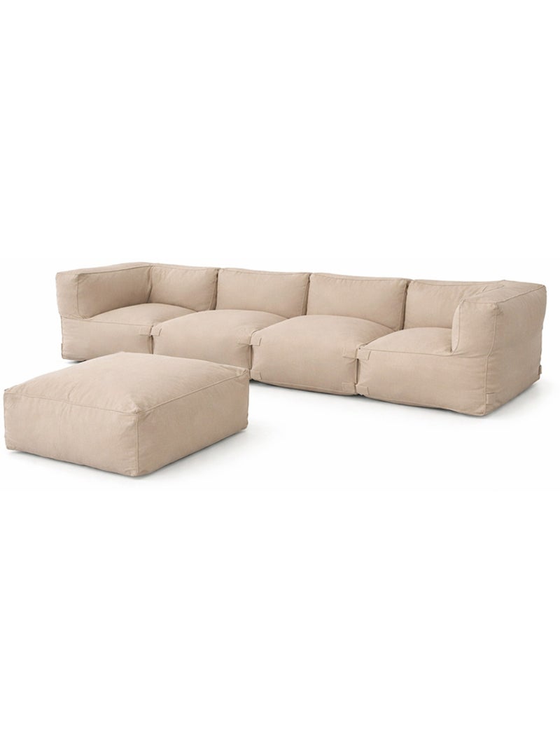 Praiano salon de jardin modulable 5 places beige en tissu déperlant Beige - Kiabi