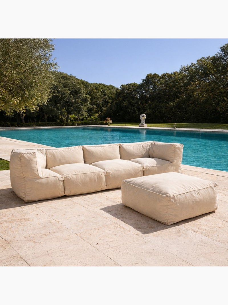 Praiano salon de jardin modulable 5 places beige en tissu déperlant Beige - Kiabi