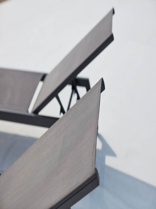 PRATO - Lot de 2 bains de soleil gris en aluminium - Kiabi PRATO - Lot de 2 bains de soleil gris en aluminium - Kiabi